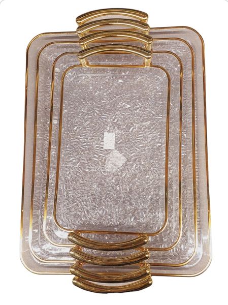 Serving Tray - Transparent &amp; Gold