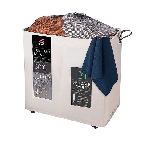 Knight Laundry Basket Folding Portable Storage 120L with Wheels