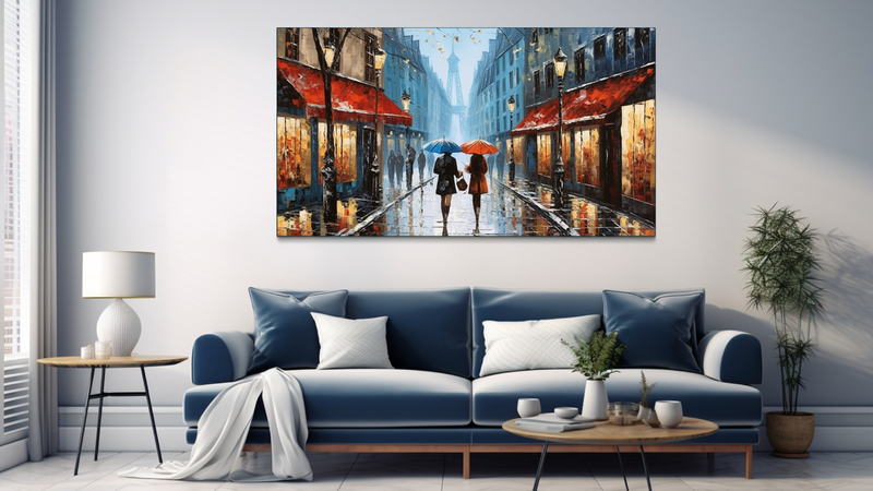 Canvas Wall Art - Parisian Stroll Abstract - BK0324
