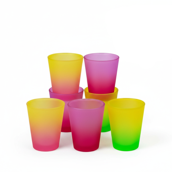 Pack of 12 Lumo Shot Glasses - 35ml - Assorted Colors