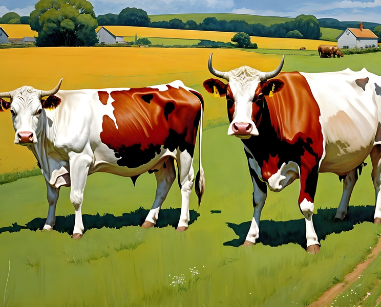 Modern Canvas Wall Art Home Decor- Farm Cows