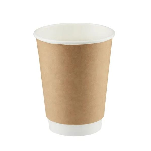 25 pcs a set Disposable Thickened Double Layer Kraft Paper Coffee Cup