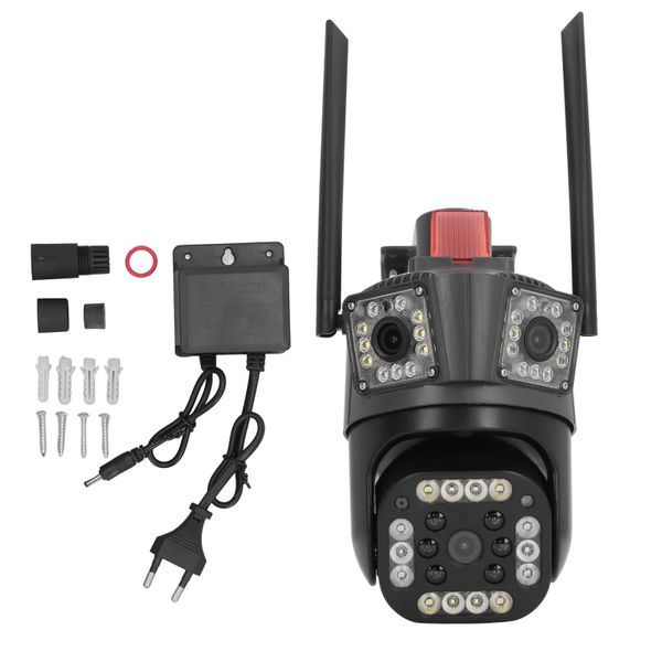 Outdoor 3 - Lens IP66 WiFi Cam: 2 - Way Audio, Color Night Vision (EU Plug)