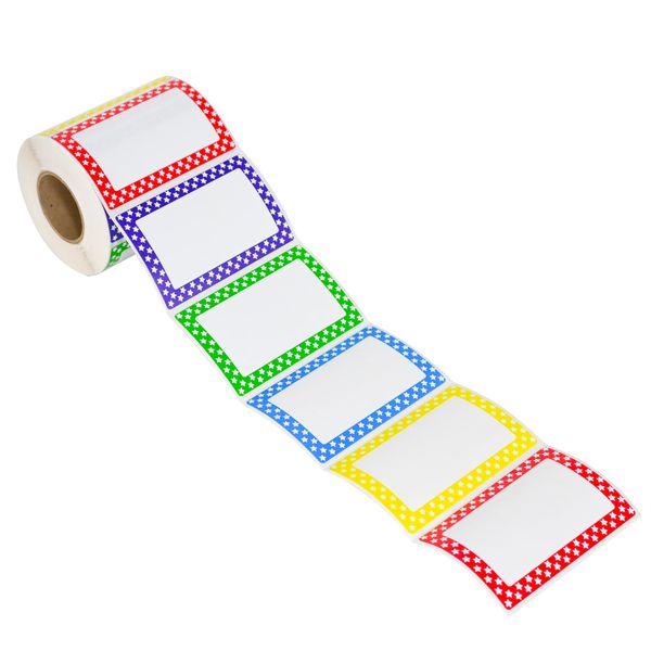 Sndway 300 Stickers-3.46" X 2.28" Colors Plain Name Tag Labels Roll Office