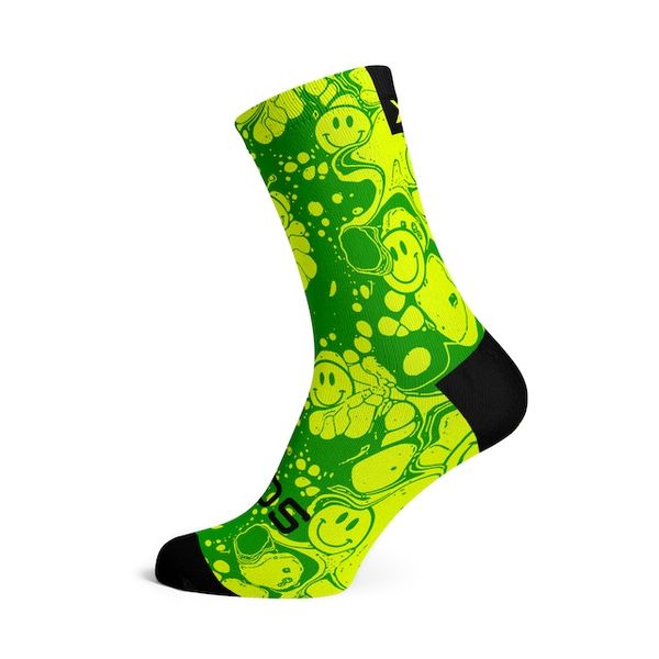 Sox Footwear Neon Slide Yellow Crew Socks