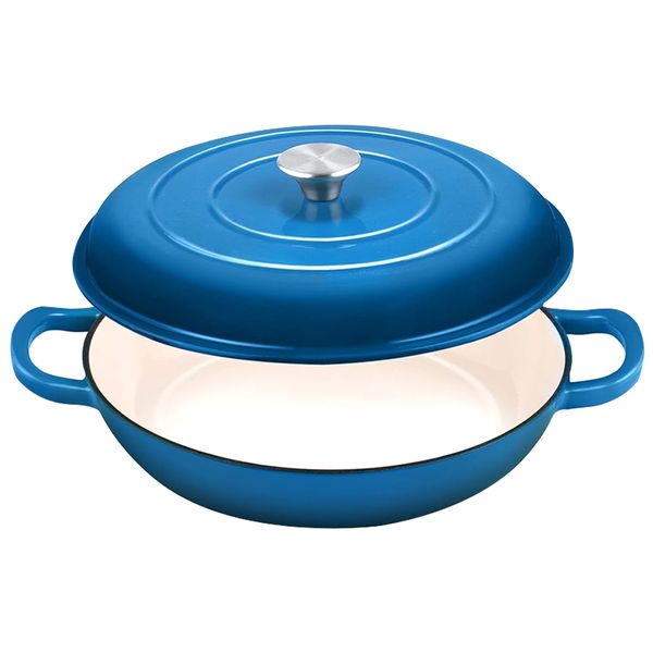 Premium Material Non Stick Enameled Cast Iron Shallow Casserole Pot
