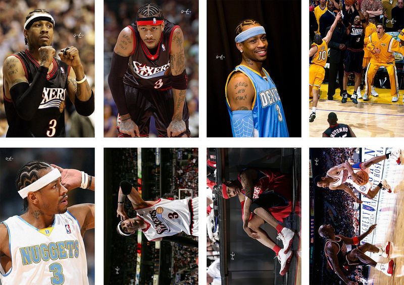8 Pieces NBA Allen Iverson Posters Frameless 11.5x16.5 Inch