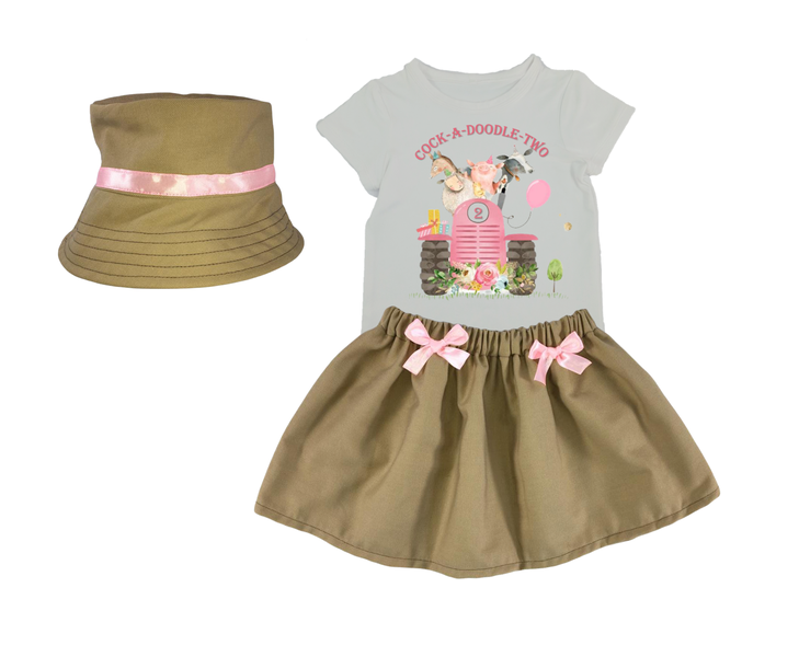 Second Birthday-Shirt/Skirt &amp; Hat - Farmer
