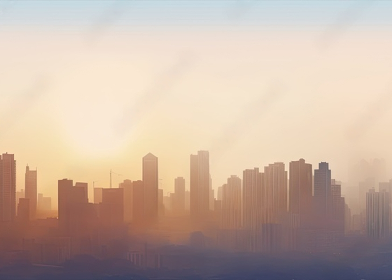Wall Art Canvas - AI Illustration of Misty Cityscape