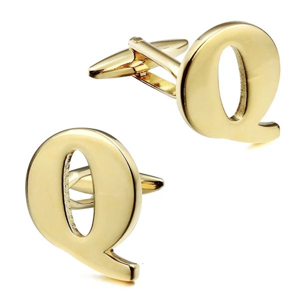 OTC Personalised Alphabet Initial Luxury Gold Letter Cufflinks - Letter L
