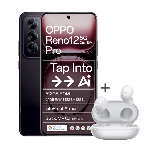 OPPO Reno12 Pro 5G 512GB Dual Sim - Space Brown + OPPO Buds