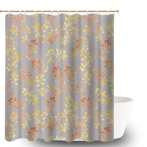 Tropical Print Bathroom Shower Curtain, Washable Bathroom Accessories