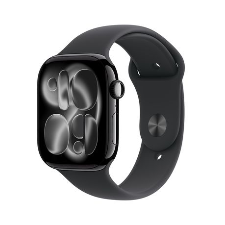 Apple Watch Series 11 GPS 46mm Jet Blck Aluminium Case with Blck Sport Band Image