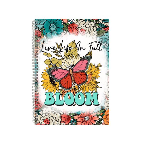 Live Life In Full Bloom Notebook Faith Gift Idea A4 Notepad Pad 80