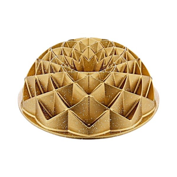 OMS - Gold Ceramic Round Cake Pan Flower