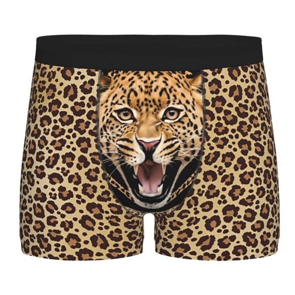 Men's Funny Boxer Brief with Leopard Print Funny Underwear Gifts for Him
