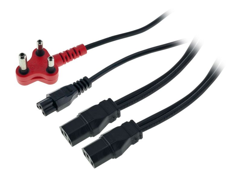 SlingTech 3 Prong SA PlugTo 2xIEC 13 and IEC C5 Clover Power Cable - 2.8m