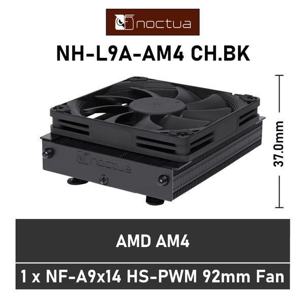 Noctua L9a-AM4 chromax.black NH-L9A-AM4 CH.BK Air Cooler