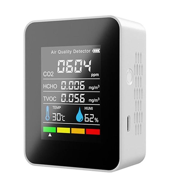 5-in-1 Air Quality Monitor - CO , HCHO, TVOC, Temperature &amp; Humidity