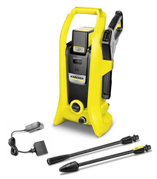 Karcher K 2 Battery Set, 36V, 110 bar, 340 l/h, 14min runtime, and 4m hose