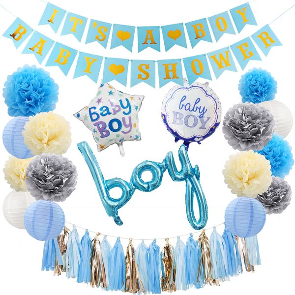 It's Baby Boy Shower Decorations Balloons Set