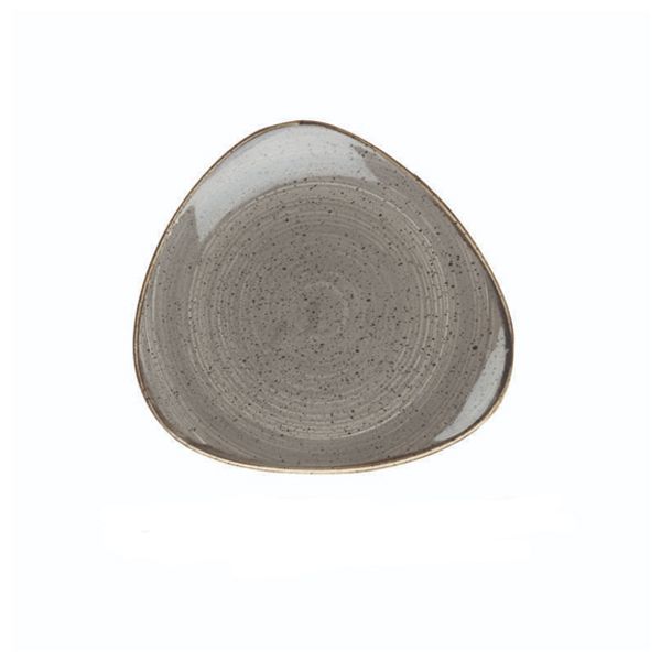 Churchill Stonecast Peppercorn Grey Triangle Plate 12 Pcs