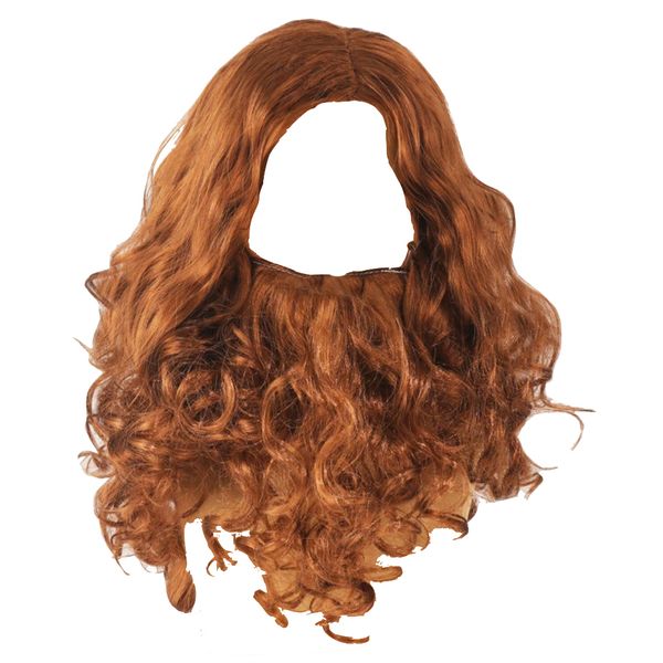 Toys Cosplay Long Brown Curly Synthetic Costume Wig and Beard