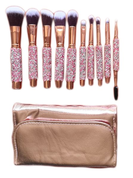 Bling Rose Gold Makeup Brush Set