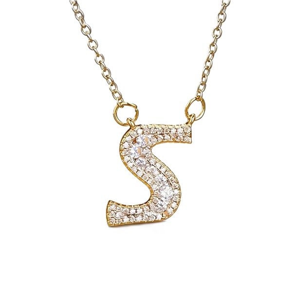 Alphabet Letter Necklace Pendant Chain For Men And Women- S