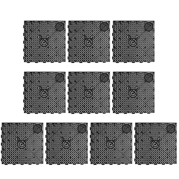 10Pcs Fish Tank Bottom Filtration Plate Black PVC Separation Grid Plate