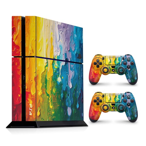 Decal Skin Compatible with PS4 - Vibrant Rainbow Melt (Decal Only)