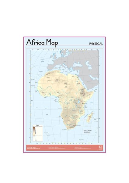African Physical Map Wall Chart