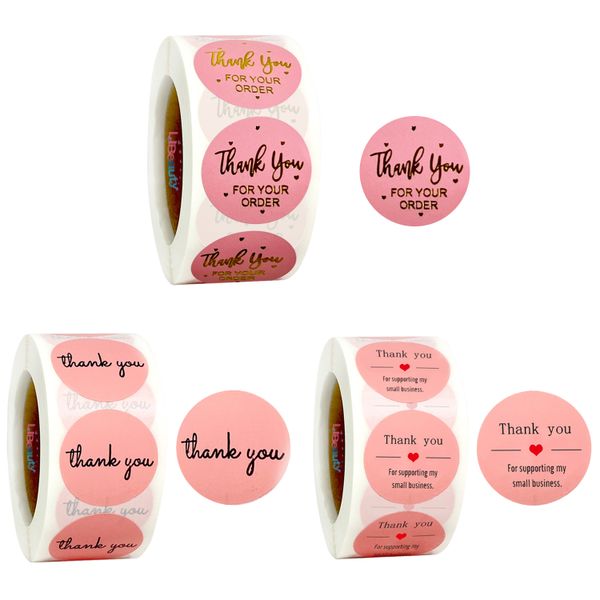Libeauty Thank You Sticker Thank You Stickers - 3 Rolls, 1500 Total | Foil