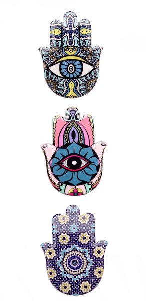 Magnetic Hand of Fatima / Hamsa Ceramic - Set Of 3