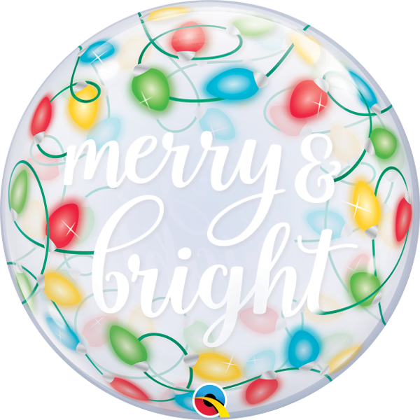 22 Inch Single Bubble Merry &amp; Bright Lights