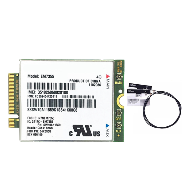 EM7355 WWAN Card+Antenna 04X6038 NGFF 4G for X1