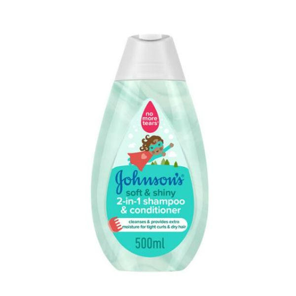 Johnson's Soft and Shiny 2in1 Shampoo and Conditioner - 2 x 500ml