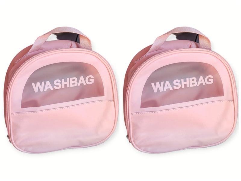 2 x Clear Cosmetic Bag Travel Wash Bag Toiletry Storage