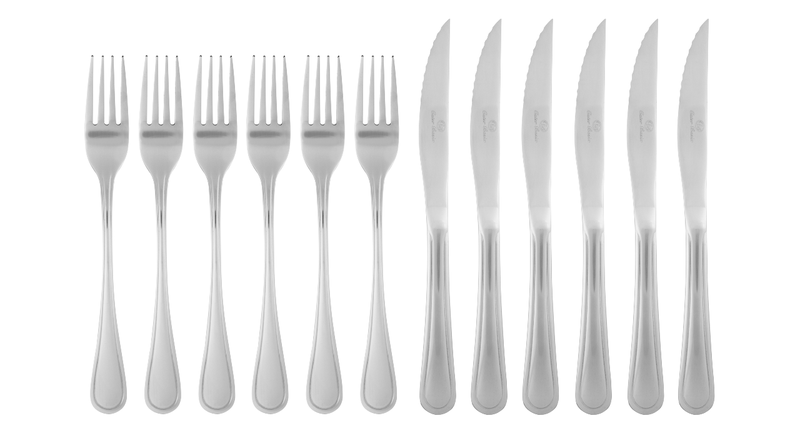 Classic Original Elegant Steak Knife and Fork Set 18/0 - 24 Pack
