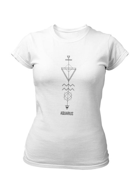 PepperSt Ladies White T-Shirt - Aquarius