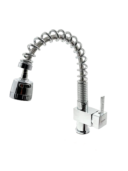 Kessler 360 Degree Swan Neck Swivel and Spring Spout Pull Out Brass Bar Tap