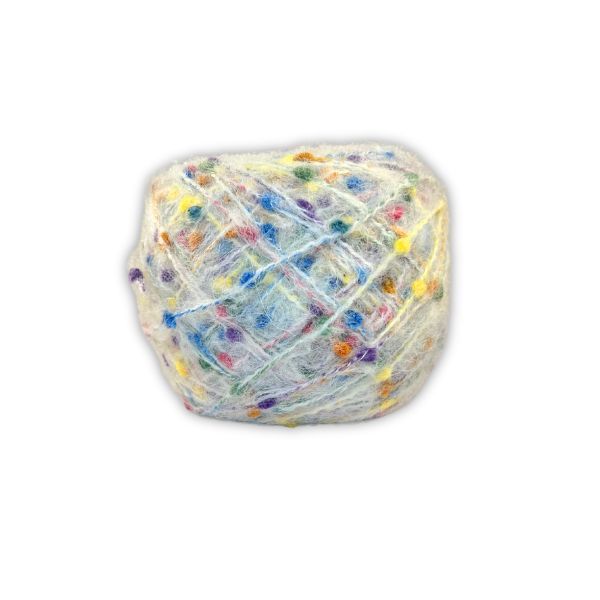 Mohair Polka Dot wool, White, 50g