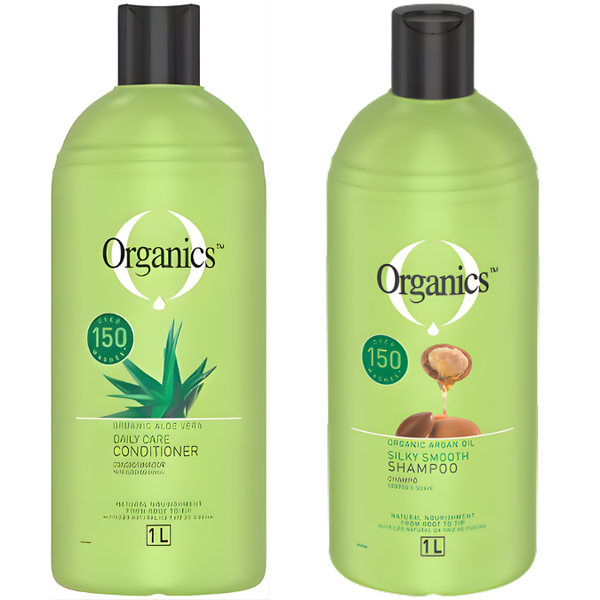 Organics Argan Oil Shampoo 1L + Organics Aloe Vera Conditioner 1L