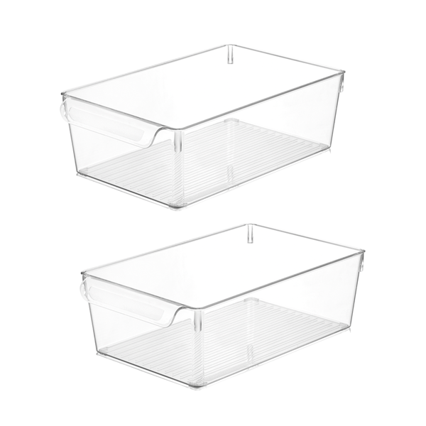 Fridge &amp; Pantry Storage Tray Container - 2 Pack