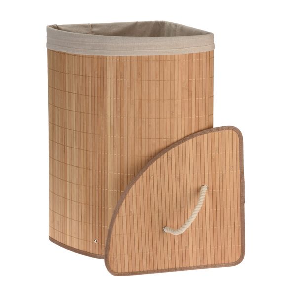 Excellence Homeware - Laundry Basket, Bamboo - 350X350X600Mm