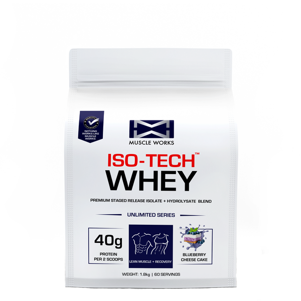 Muscle Works Iso-Tech Whey BlueBerry Cheesecake 1.8kg