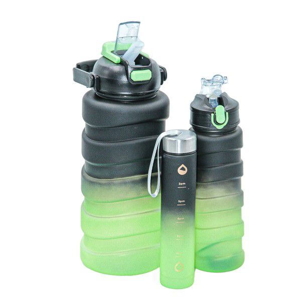 3 Piece Twirl Design Straw Water Bottle