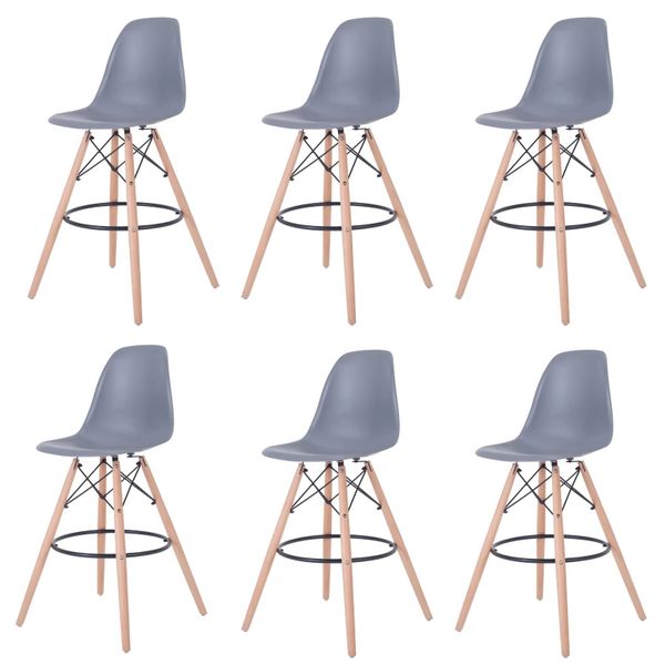 6 Pieces Of 25.5" Modern Style Eiffel Chair Counter Bar Stools Set