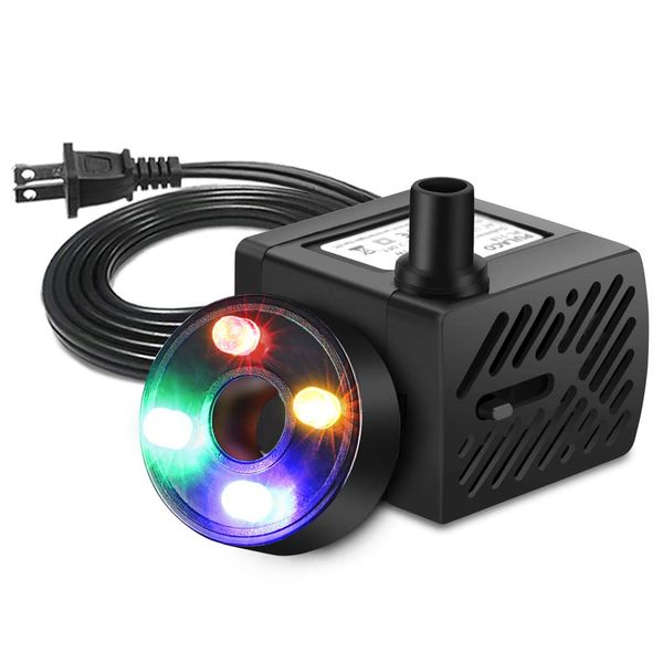 Mini Submersible Water Pump With 4 LED Color Changing Lights