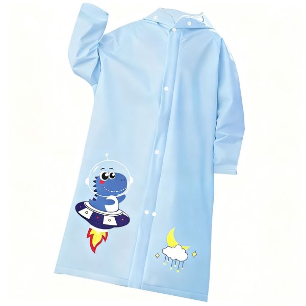 Kids Rain Coat Full Body Rainproof Waterproof Rain With Backpack Cover-2XL